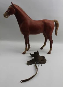 Marx Horse Brown and White Action Figure Johnny West Original Wheels on Feet - Picture 1 of 2