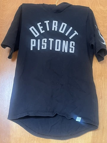 Men's Nike Detroit Pistons Basketball Short Sleeve Hoodie Size Medium Cover