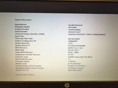 HP ProBook 6360t Laptop Intel Celeron B810 @1.6GHz , 6GB PC3 RAM, SD Card Reader - Image 1 of 4