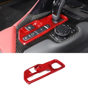 Cubierta de engranaje de control central de fibra de carbono roja para Toyota Supra 2019-2022 - Imagen 1 de 11