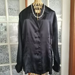 Camisa Negra Botones Hecha en Francia Iza Blues EE. UU. 16 EU 46 - Imagen 1 de 11