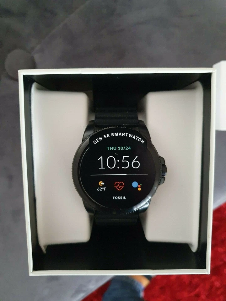 Fossil FTW4047 Men's Gen 5E 44mm Smartwatch HR Monitor Black Silicone - Image 1 of 4