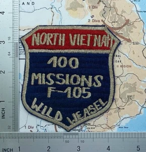 Patch , US Air Force VIETNAM 100 MISSION F105 Patch , USAF PATCH , t9-715 - Picture 1 of 2