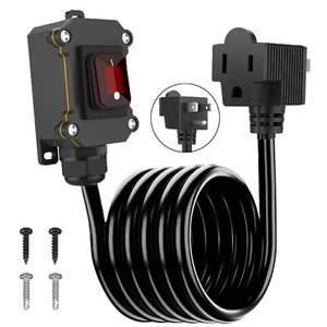 Extension Cord 14AWG Piggyback Plug On Off Switch 20A 125V 10FT Heavy Duty - Picture 1 of 6