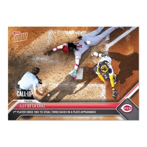 2023 TOPPS NOW #541 ELLY DE LA CRUZ STEALS 2ND 3RD HOME! ROOKIE CINCINNATI REDS - Picture 1 of 2