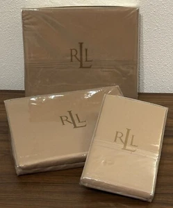 Ralph Lauren Home Addison Walnut King Spannbetttuch & Flachbettlaken, 2 Kissenbezüge, Neu! - Bild 1 von 9