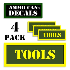 TOOLS Ammo Can Stickers Ammunition Gun Case Labels for TOOLS Decals 4 pack AG - Picture 1 of 2