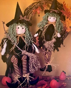 Two (2) Witch Dolls - Vintage Sewing Pattern - Picture 1 of 4