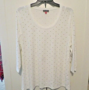 Top de punto elástico blanco tachonado dorado nuevo con etiquetas talla XL - Imagen 1 de 5