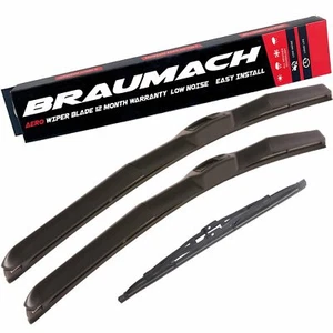 Braumach Front Rear Wiper Blades HYBRID for Audi A4 B5 Wagon 1994-2001 - Picture 1 of 9