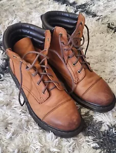 Used Dr. Martens Alexandra Padded Collar Heeled Boot Light Brown Womens Size 9 - Picture 1 of 9