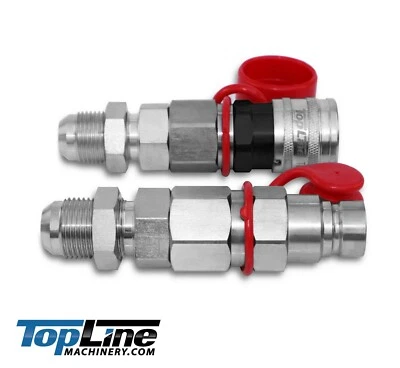 TOPLINE TL20 #8 JIC Bulkhead Flat Face Hydraulic Quick Connect Coupler Set 1/2 ISO 16028