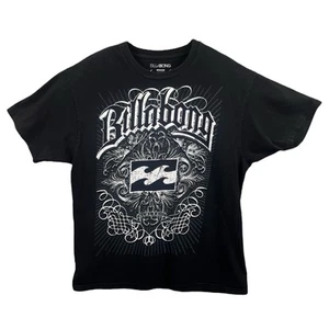 Y2K Billabong T-Shirt Grafica Surf Skateboard Manica Corta XL Nero Bianco - Foto 1 di 5