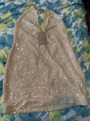 Meshki Halter Mini Dress Sequins  XXL NWT please See - Image 1 of 4