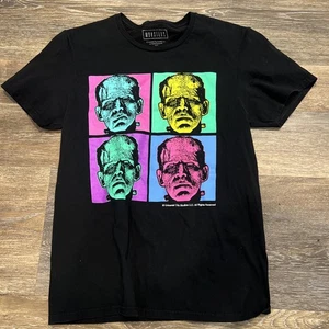 Universal Studios Monsters Herren T-Shirt schwarz Frankenstein Gesichter Halloween S - Bild 1 von 4