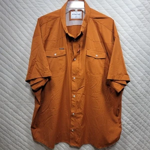 Poncho Pearl Snap Short Sleeve Performance Shirt Size 3XL Reg Burnt Orange - Picture 1 of 8