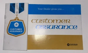 Original Vintage Chrysler Motors Customer Assurance Manual - Foto 1 di 5