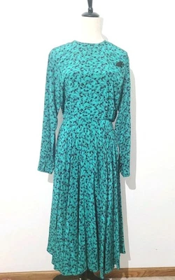 Vestido largo estampado abstracto 100 % seda vintage Maggy London de Jeannene Booher años 80 Foto 1 de 4