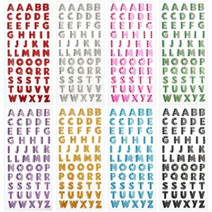 Blulu 8 Colors Glitter Alphabet Letter Stickers for Grad Cap and Handicraft A... - Picture 1 of 7