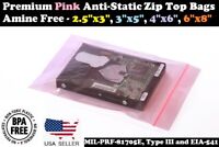 Details about   3"x5" Anti-Static Lay Flat Poly Bags Pink Hard Drives Electronics 2 Mil PAS