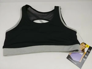 Avia Girls Youth Fitted Sports Bra - Rich Black - Moisture Wicking Choose Size - Picture 1 of 4
