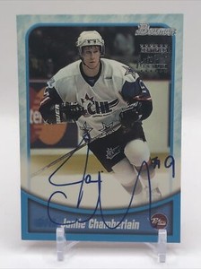 1999-00 Bowman CHL Autograph Jamie Chamberlain Auto Calgary Hitmen #BA26