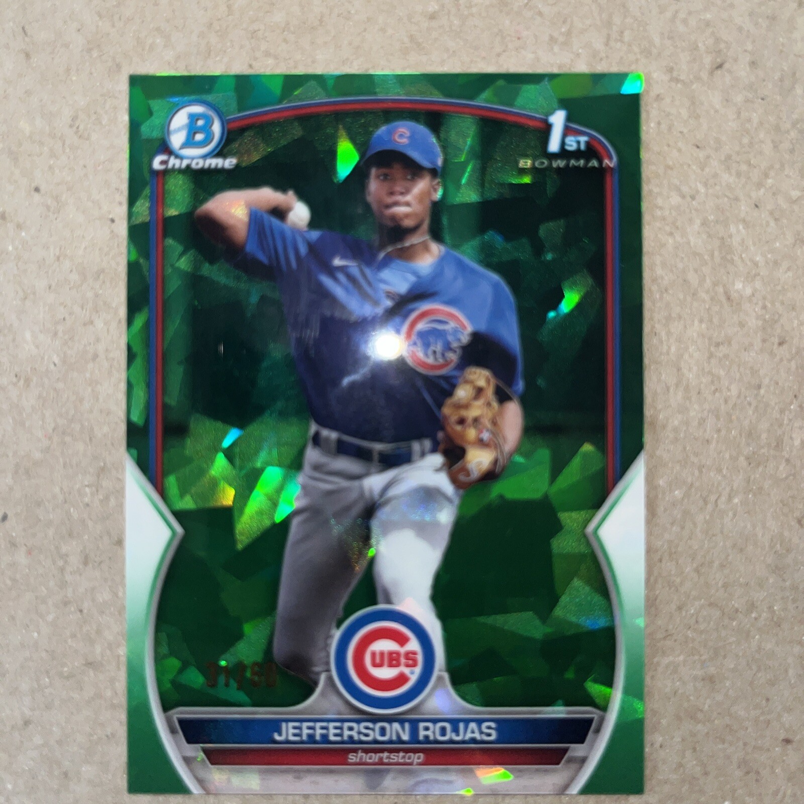 2023 Bowman Chrome Sapphire 1st Jefferson Rojas 31/60 Green
