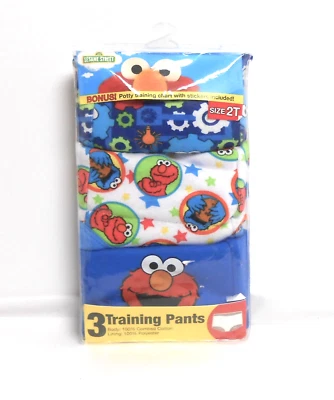 Sesame Street 3 Pairs Training Pants Size 2T with Training Chart & Stickers - Image 1 of 4