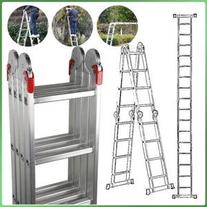 12 IN 1 Multi-Purpose Aluminium Combination Folding Ladder Foldable 4.7M Step - Picture 1 of 19