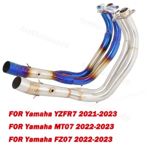 For Yamaha MT-07 FZ07 22-24 YZF R7 21-24 Exhaust System Muffler Header Link Pipe - Picture 1 of 12