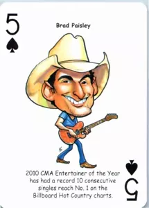 Tarjeta coleccionable de Brad Paisley jugando las leyendas originales de la música country - Imagen 1 de 2