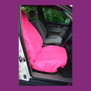 Front Single Car Van Pink Waterproof LARGE Universal Airbag Seat Covers - Picture 1 of 4