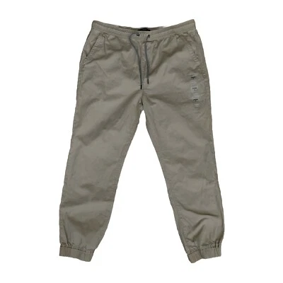Aeropostale Joggers Men's XL Tan Khaki Elastic Waist Relaxed Tapered Leg New - Image 1 of 4