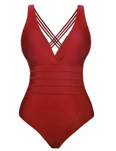 Aibrou Women's One Piece Swimsuits Tummy Control Monokini Bathing Suits XXL - Picture 1 of 7