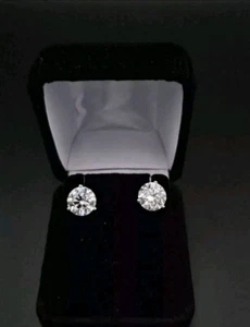 5 ctw Lab Grown Diamond Stud Earrings Certified 14k Screwback Martini E VS1 - Picture 1 of 4