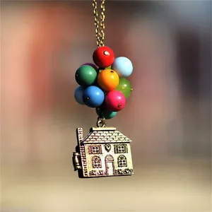 Haus mit Luftballons mit Kette Anhänger Halskette - Bild 1 von 1