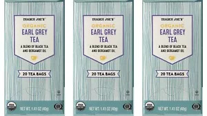 3 Packs Trader Joe's Organic Earl Grey Black Tea 20 Tea Bags 1.41 oz Each Pack - Picture 1 of 4