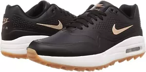 Nike Womens Air Max 1 Soft Spike Golf Shoes AQ0865-002 Black/White/Bronze Size 9 - Picture 1 of 9