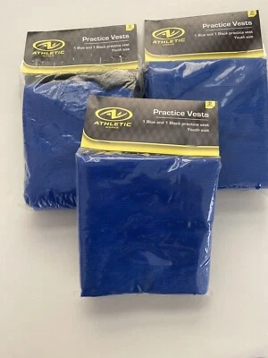 Chalecos de práctica Athletic Works talla juvenil lote de 3 paquetes 6 chalecos 3 negros 3 azules Foto 1 de 4