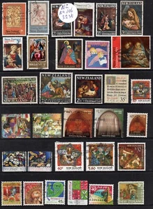 CLEARANCE!!! NEW ZEALAND No.106 CHRISTMAS COLLECTION OF (32) STAMPS USED. - Picture 1 of 1