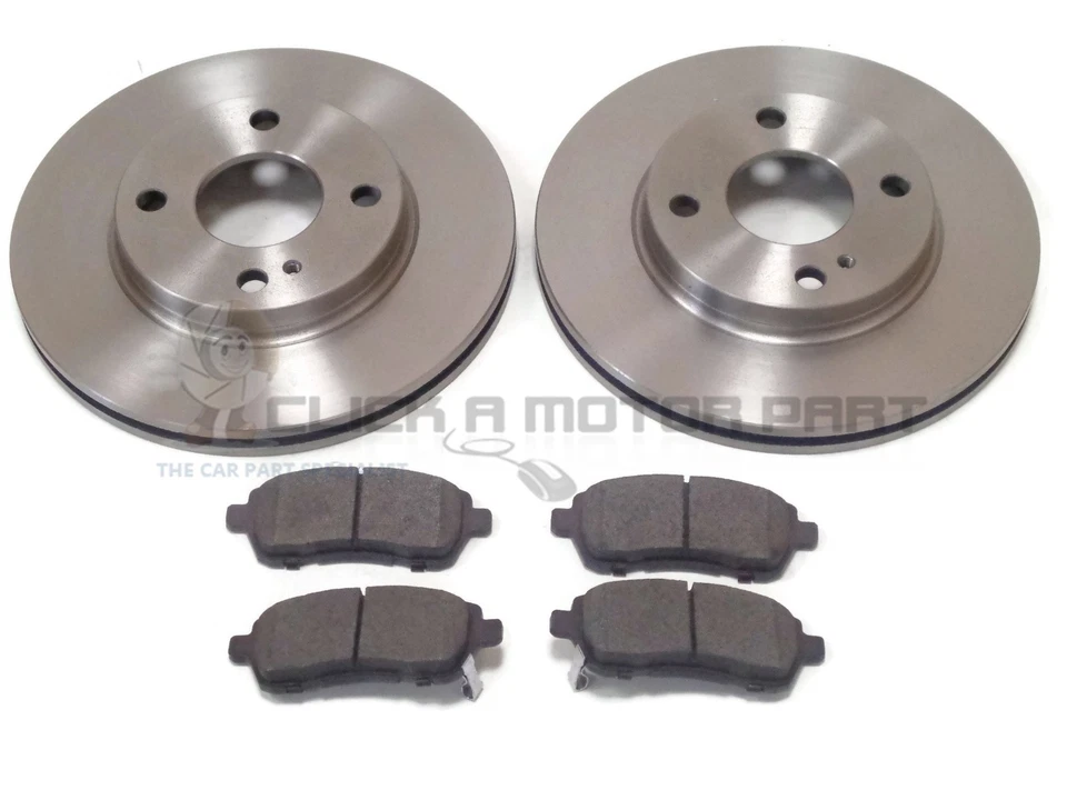 FRONT 2 BRAKE DISCS & PADS SET FOR MAZDA 2 1.3, 1.4 DIESEL, 1.5 & 1.6 2008-2014 — 第 1/1 张图片