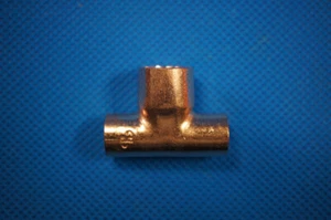 HVAC Copper Fitting Reducing Tee 3/8" x 3/8" x 1/2" ID - Picture 1 of 6