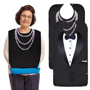Adult Bibs Waterproof Dining Bibs Protectors With Crumb Catcher For Elderly Men - Picture 1 of 14