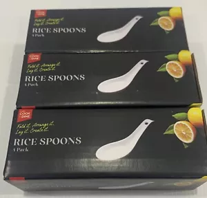 12 cucharas blancas chinas de arroz/sopa porcelana 3 cajas de 4 - cocinar cena NUEVO - Imagen 1 de 3