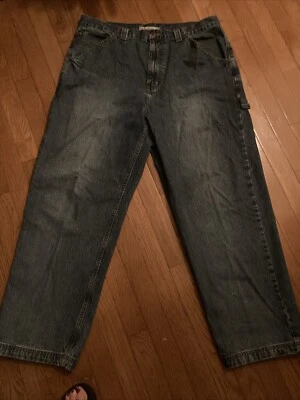 L.E.I. Carpenter Style Button Fly Vintage Denim Jeans, 36/30 ready mix workwear - Image 1 of 4