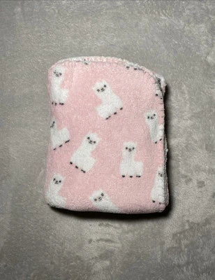 Manhattan Niños Rosa Manta Bebé Blanca Llama Alpaca Puntada Borde Vellón Lovey Foto 1 de 4