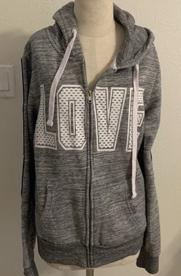 Bolsos com capuz femininos Reflex com zíper completo LOVE  - Imagem 1 de 4