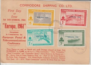 GUERNSEY - SARK - COMMODORE SHIPPING CO. 1961 FIRST DAY CARD - Picture 1 of 1
