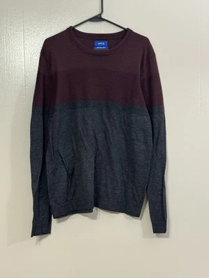 APT. Sudadera tejida pulóver 9 Seriously Soft para hombre talla XL gris borgoña.  C16 Foto 1 de 4