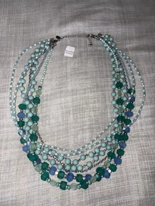 Lia Sophia Paradise Necklace Multi-Strand Detachable Beachfront Retired Blue 20” - Picture 1 of 5